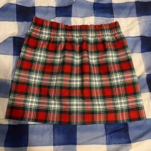 Red Tartan J Crew Mini Skirt Sz 14